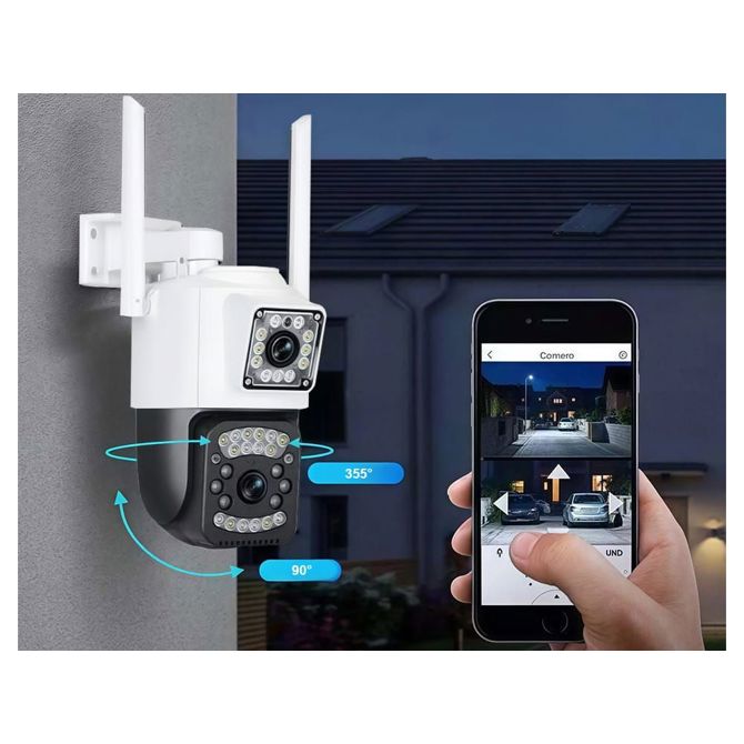 Brezžična vrtljiva videonadzorna kamera Verk, WIFI, 4G, 6MP, nočni vid, bele barve 3