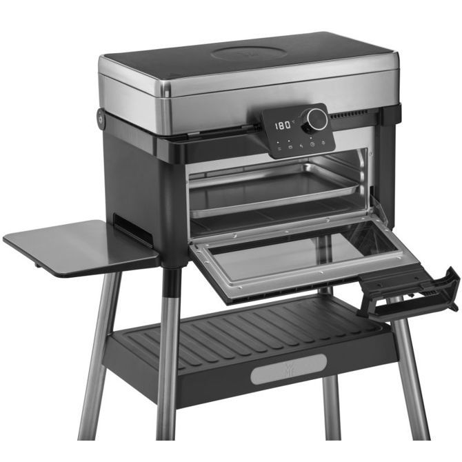 Električni žar WMF Profi Plus Urban Master Grill 3200001370, 3000 W, litoželezne plošče, integrirana pečica, LED upravljanje, črne barve 3