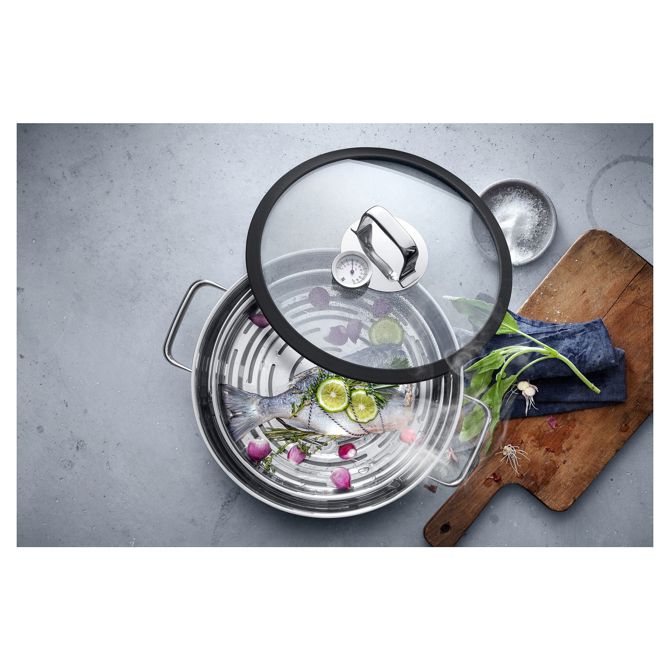 Parni kuhalnik WMF Vitalis s steklenim pokrovom 28 cm 6