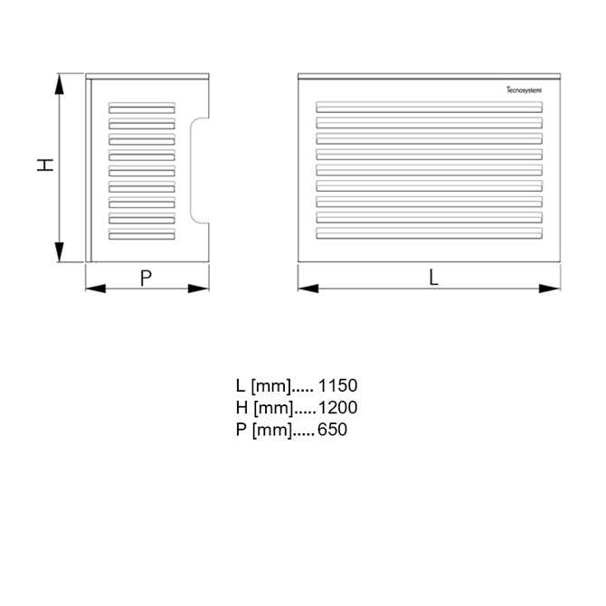 Zaščita za zunanjo enoto TS SCD500165 1150 x 1200 x 650 mm 2