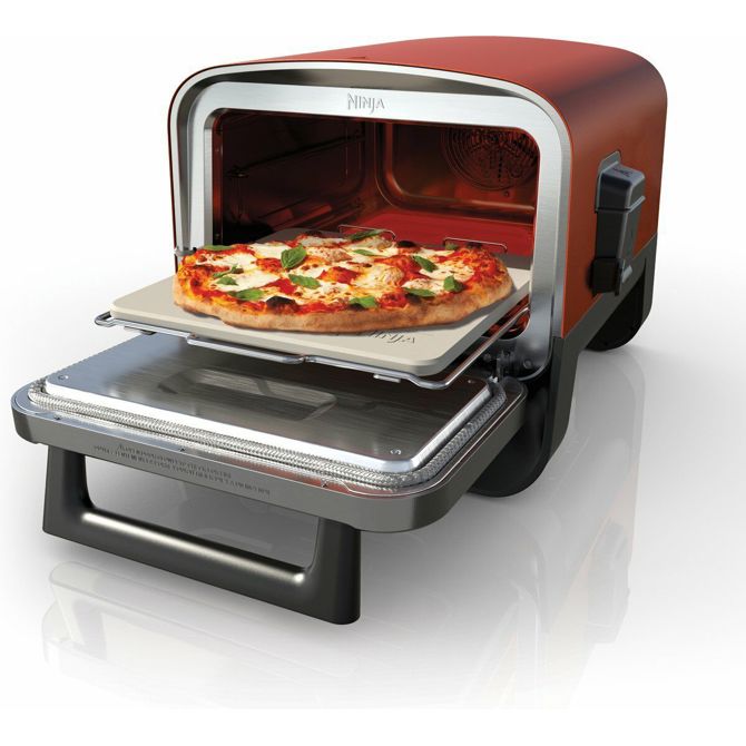 Zunanja električna pečica za pizzo Ninja Woodfire OO101EU, za pizzo 30 cm, rjavo-srebrna 2