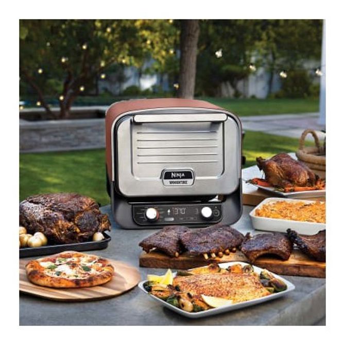 Zunanja električna pečica za pizzo Ninja Woodfire OO101EU, za pizzo 30 cm, rjavo-srebrna 3