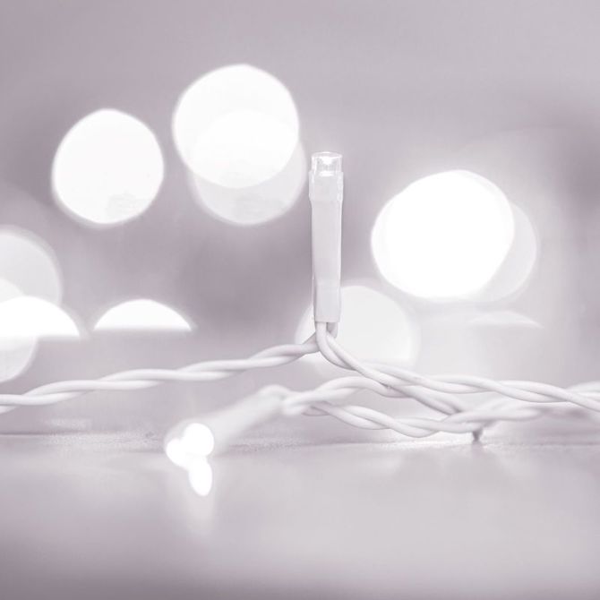 Zunanja svetlobna zavesa s 100 LED diodami 2,2m, bela, omrežno napajanje, IP44 - 8 programov 2
