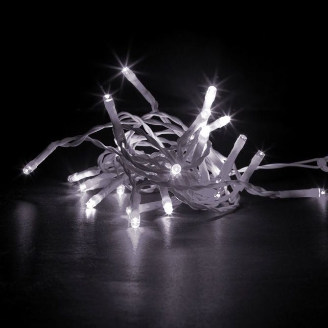 Zunanja svetlobna zavesa s 100 LED diodami 2,2m, bela, omrežno napajanje, IP44 - 8 programov 3
