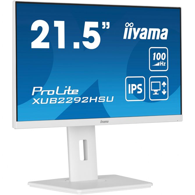 Monitor Iiyama ProLite XUB2292HSU-W6 54,6 cm (21,5), 1920 x 1080 (FHD), 250cd/m2, 16:9 FHD IPS 100Hz 0,4ms HDMI DP USB LS White