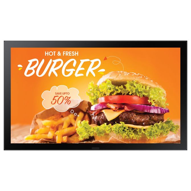 Profesionalni zaslon Samsung LH24OHBEBGBXEN 61 cm (24), 1920x1080 (FHD), 16:9 FHD IPS Outdoor 14ms 24/7 USB HDMI LAN 24%Haze Tizen Black