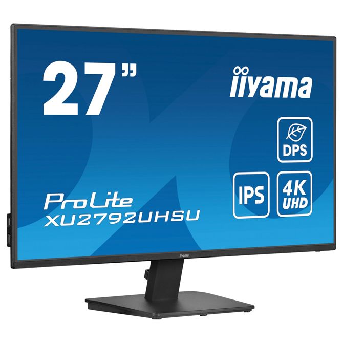 Monitor Iiyama ProLite XU2792UHSU-B6 68,6 cm (27), 3840x2160 (4K UHD) 16:9 4K UHD IPS 4ms 60Hz HDMI DP USB zvočnik črn