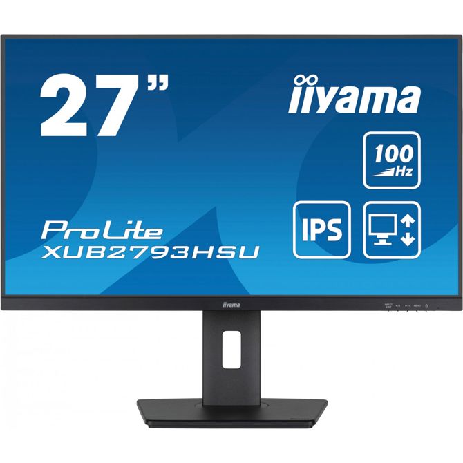 Monitor Iiyama ProLite XUB2793HSU-B6 68,58 cm (27), 1920x1080 (FHD), 16:9 FHD IPS 100Hz 1ms HDMI DP Pivot VESA zvočnik črn