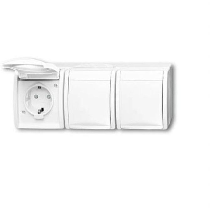 ABB 2CKA002084A0724 3-kratni  zaščitna kontaktna vtičnica   IP44 čista bela, bela