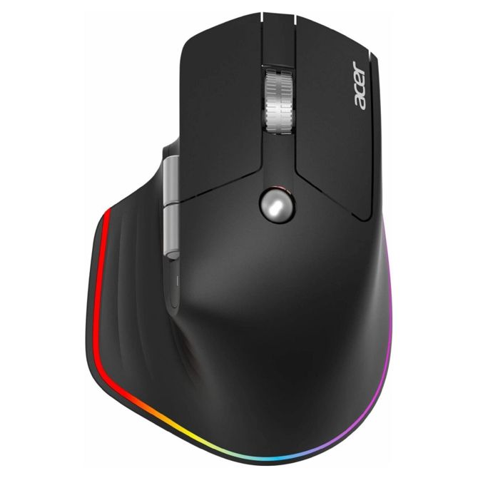 Miška Acer Easy Fit - ergonomska - optična LED - 6 gumbov - brezžična - 2,4 GHz, Bluetooth 5.0 - brezžični sprejemnik (USB)