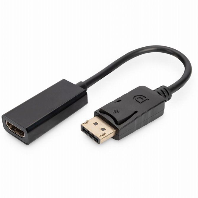 Adapter Digitus DisplayPort &HDMI (črn, 15 cm)