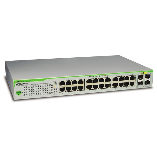 ALLIED 24x10/100/1000BaseT WebSmart stikalo s 4 nezasedenimi SFP režami