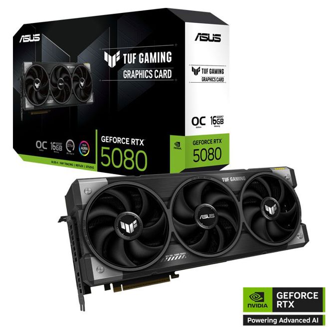 Grafična kartica ASUS TUF Gaming GeForce RTX 5080 16GB GDDR7 OC (TUF-RTX5080-O16G-GAMING) ARGB gaming