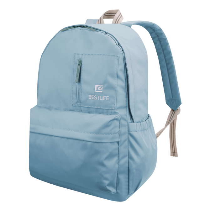 Šolska torba Bestlife Rainbow , velik glavni predal, predali za tablice in prenosnike do 15,6” modra