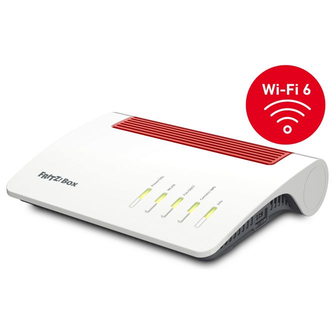 Brezžični usmerjevalnik AVM 7590 AX Wi-Fi 6, dvopasovni, gigabitni LAN, varnost WPS, bela