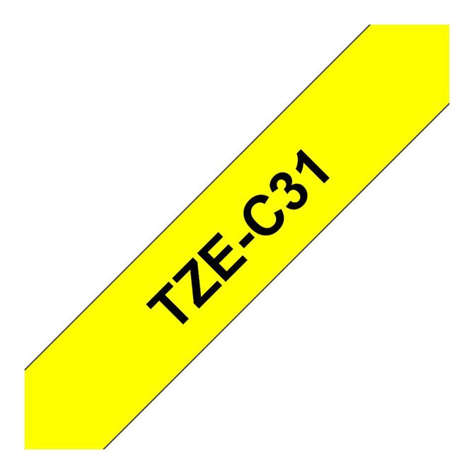BROTHER P-Touch TZE-C31 črna na neonsko rumeni podlagi 12 mm