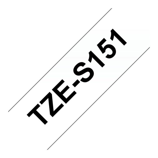 BROTHER P-Touch TZE-S151 črna na prozornem 24 mm dodatna samolepilna folija