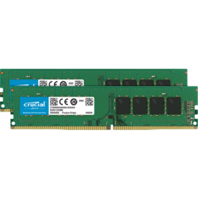 Crucial 16GB Kit (2 x 8GB) DDR4-2400 UDIMM PC4-19200 CL17, 1.2V Single Ranked - CT2K8G4DFS824A