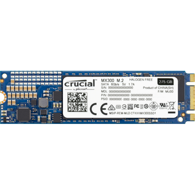 Crucial MX300 275GB SSD M.2 Type 2280SS - CT275MX300SSD4