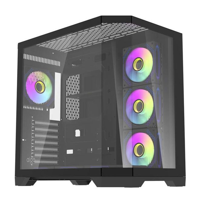 Darflash FT418 PRO računalniško ohišje + 7 aRGB ventilatorjev (črno)