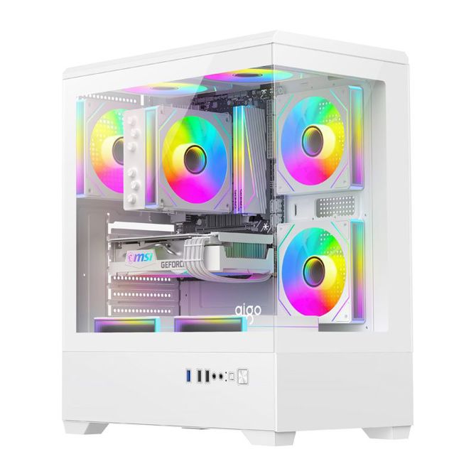 Ohišje računalnika DarkFlash C365 (belo) + 5 ventilatorjev