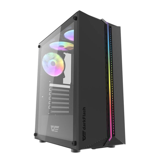 Računalniško ohišje Darkflash DK151 LED s 3 ventilatorji (črno)