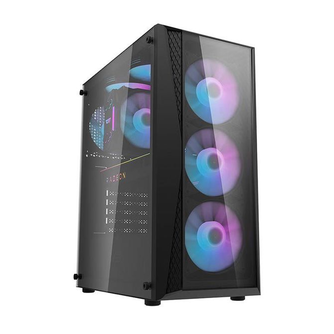 Računalniško ohišje Darkflash DK352 Plus s 4 ventilatorji (črno)