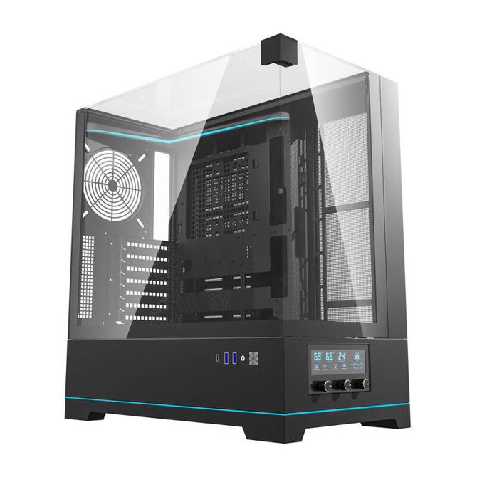 Darkflash DY450 računalniško ohišje brez ventilatorjev (črno)
