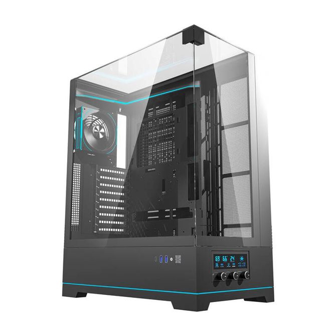 Darkflash DY450L PRO računalniško ohišje z ventilatorjem (črno)