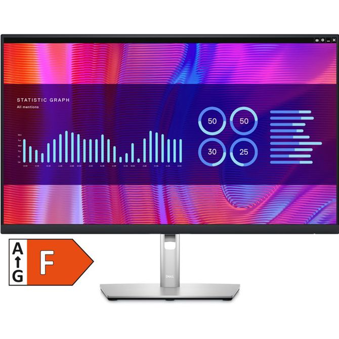 Monitor Dell P2723DE, 68,59 cm (27), QHD, IPS, LED LCD, USB-C