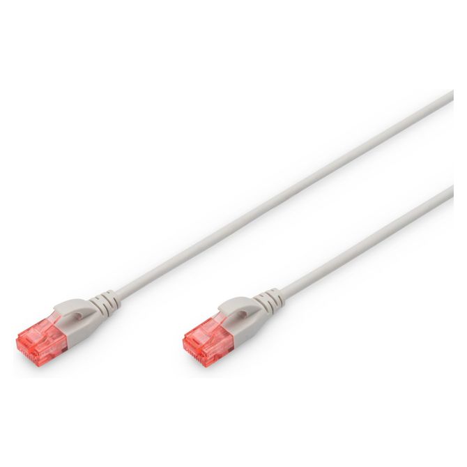 DIGITUS CAT 6 U/UTP Slim Patchkabel, 2m, grau