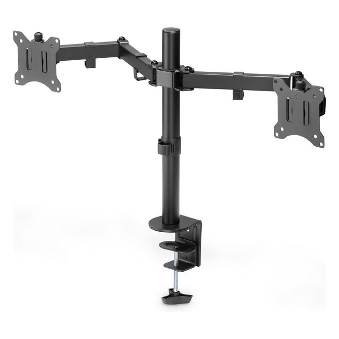 DIGITUS DA-90400 - Stojalo za 2 LCD zaslona - jeklo - mat črna - velikost zaslona: 38,1-81,3 cm (15-32)