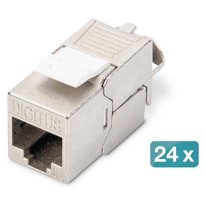 Digitus Keystone CAT6a RJ45 vtičnica AWG 22-26 360° brez orodja, pakiranje 24 kosov