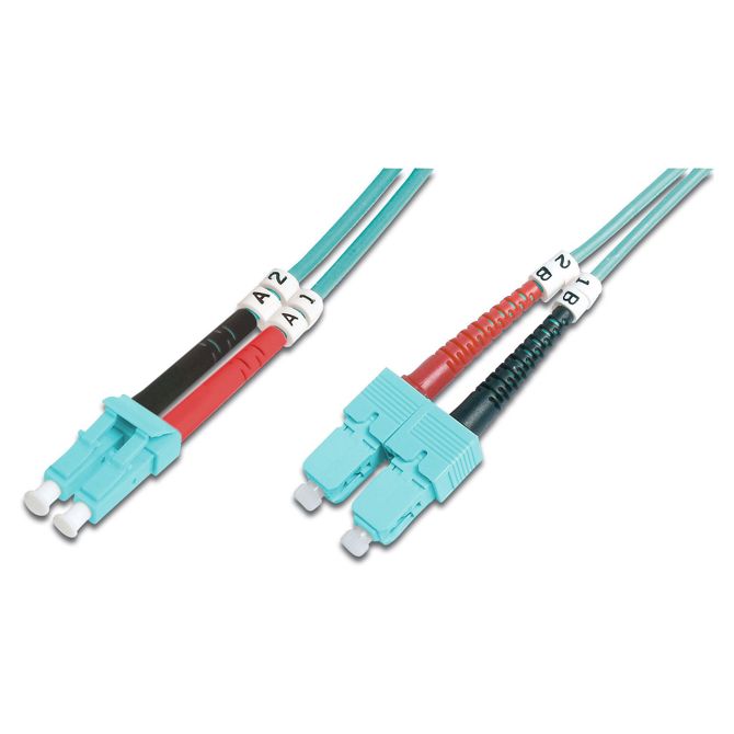 DIGITUS LWL patchkabel LC -> SC 5,00 m večmodni dupleksni OM3