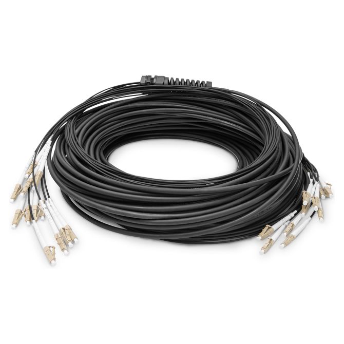 DIGITUS optični kabel s predhodno zaključenimi univerzalnimi prelomnimi priključki, večmodni OM4, 12 vlaken, LC/UPC - LC/UPC