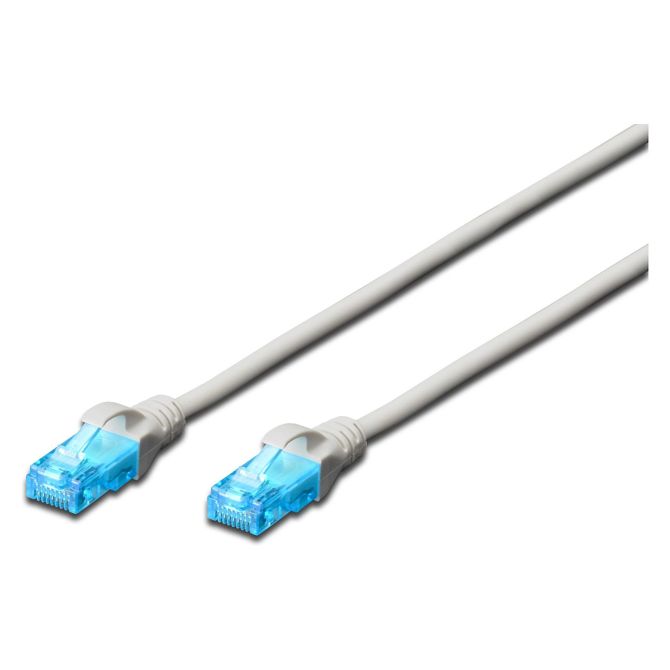 DIGITUS patch kabel Cat5e U/UTP 2xRJ45 5,0 m CCA siv z vzvodom, polietilenska vrečka
