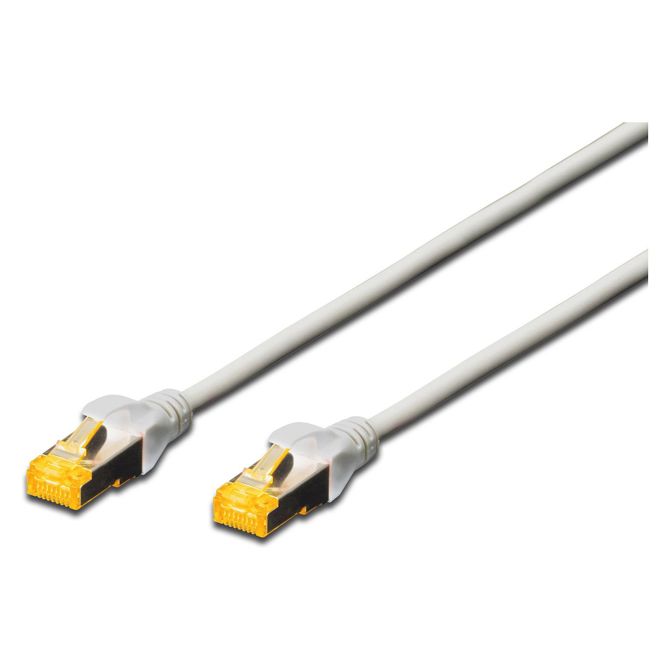 DIGITUS patch kabel Cat6a S/FTP 2xRJ45 10,0 m siv, zaščitni ročaj, polietilenska vrečka