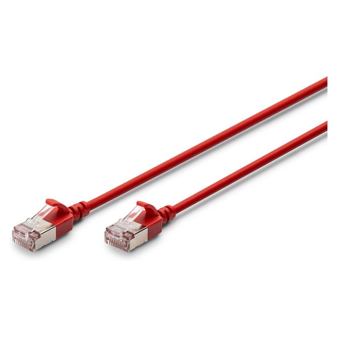 DIGITUS patch kabel CAT 6A F/FTP tanek 0,30 m rdeč