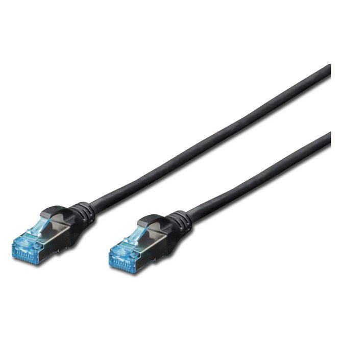 DIGITUS patch kabel RJ45 SF/UTP Cat5e 3,00 m črne barve, polietilenska vrečka