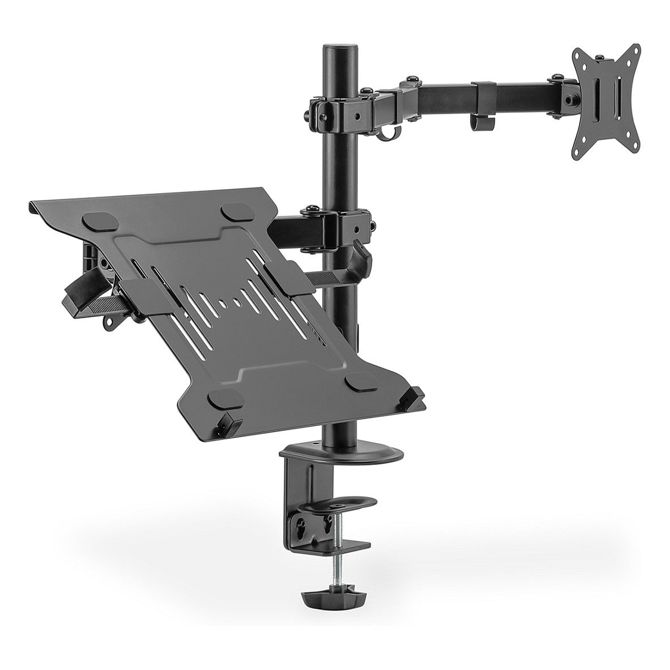 Nosilec za monitor z držalom za prenosnik (17-32") / Držalo za prenosnik 9KG črne barve DA-90436
