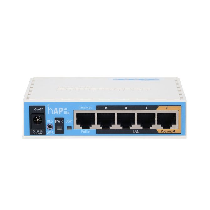 Dostopna točka MikroTik hAP ac lite Wi-Fi 5, dual band, 5x RJ-45, PoE napajanje, 300+433 Mb/s