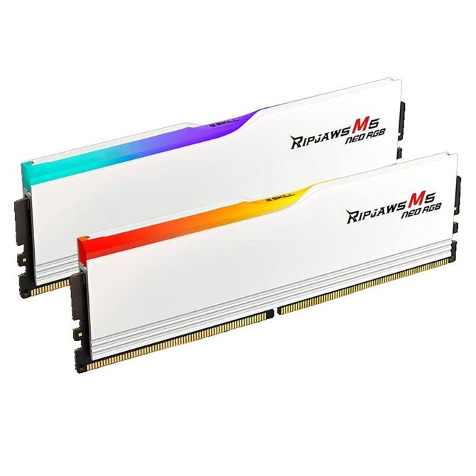 RAM G.Skill Ripjaws M5 Neo RGB, 64 GB (2 x 32 GB), 6000 MT/s, DDR5, CL30, RGB (F5-6000J3040G32GX2-RM5NRW), bel