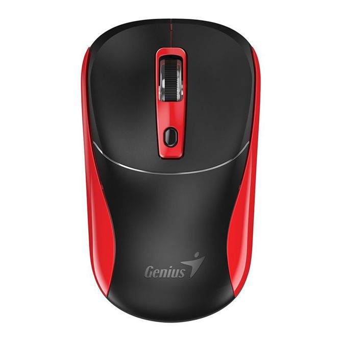 Miška Genius NX-7123 brezžična, 1200 DPI, AI Copilot gumb, optični senzor, plug-and-play, črna/rdeča