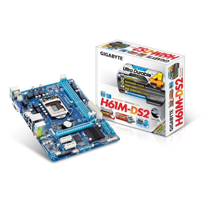GIGABYTE GA-H61M-DS2, DDR3, SATA2, VGA, LGA1155 mATX - GA-H61M-DS2
