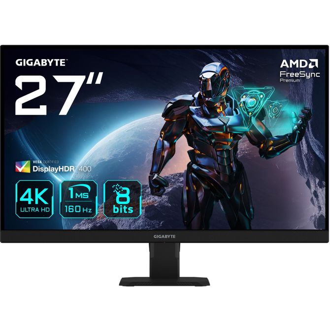 GIGABYTE GS27U EK 68,6 cm 27-palčni nerjaveči IPS monitor 3840 x 2160 160 Hz HDR400 HDMI 2.1 x2 DisplayPort 1.4 x1