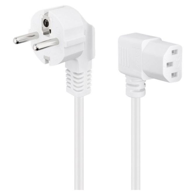 Napajalni kabel GOOBAY CEE 7/7 90° / IEC C13 90° 250V(AC) 3m bel kotni