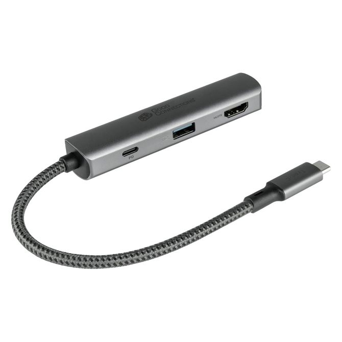 GoodConnections HUB-C002A USB-C HUB 3-Port 1xHDMI; 1xUSB-C; 1xUSB 3.0 antrazit