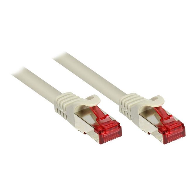 GoodConnections patch kabel z zaščitnim jezičkom, kat. 6, S/FTP, PiMF, PVC, 250 MHz, siv, 0,25 m