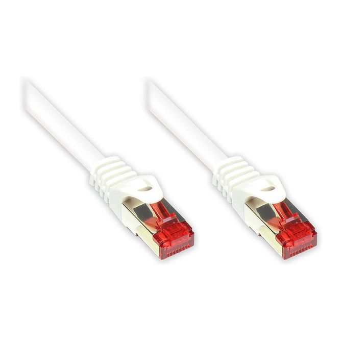 GoodConnections patch kabel z zaščito Snap-in, kat. 6, S/FTP, PiMF, PVC, 250 MHz, bel, 1 m