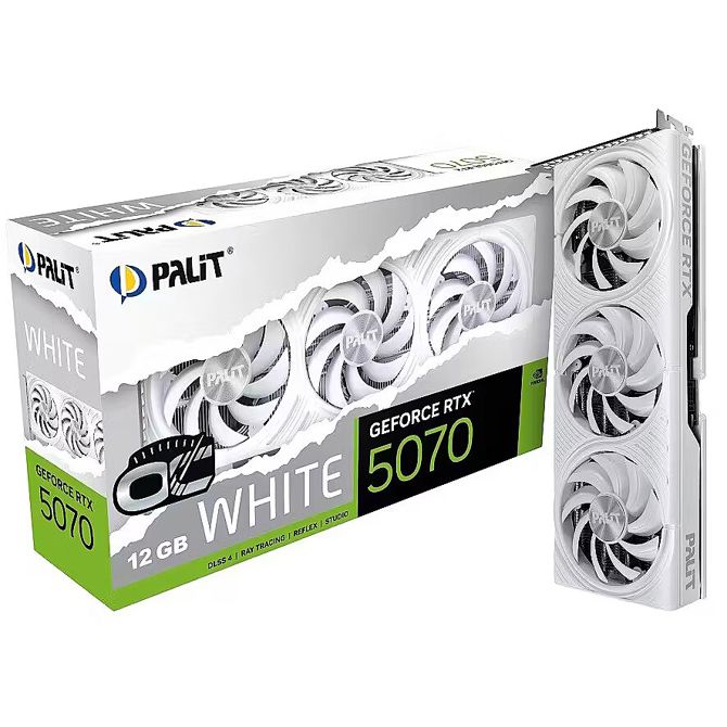 Grafična kartica Palit GeForce RTX 5070 OC BELA (DLSS 4, 3x DisplayPort, 1x HDMI 2.1)